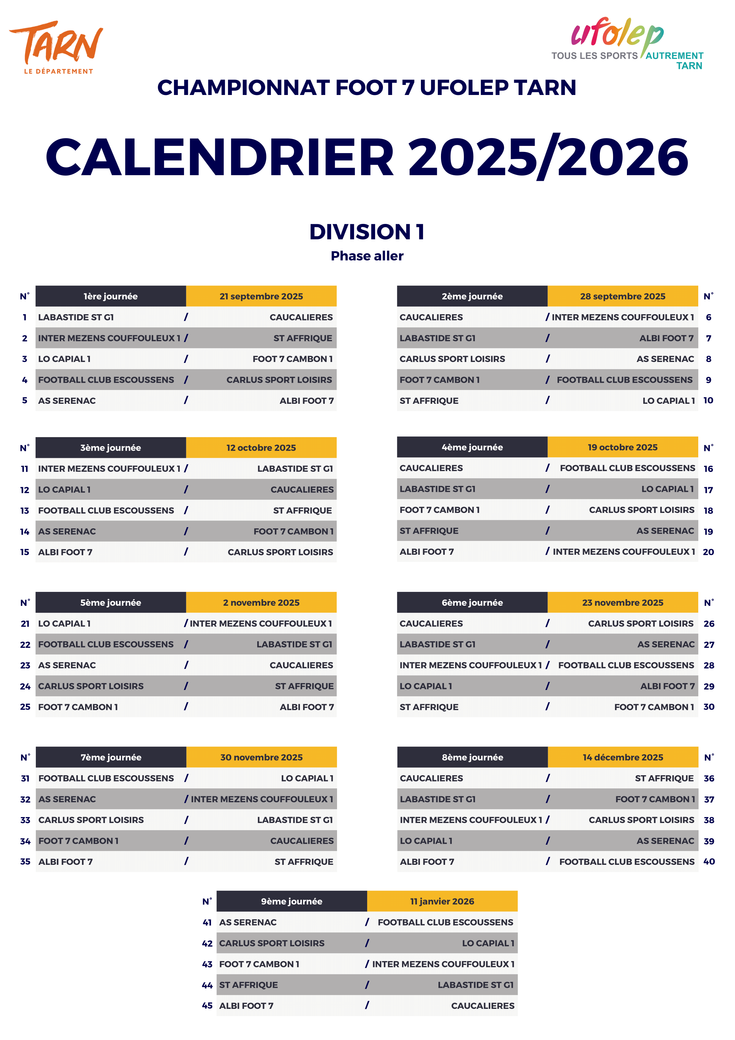Partie 1 du Calendrier