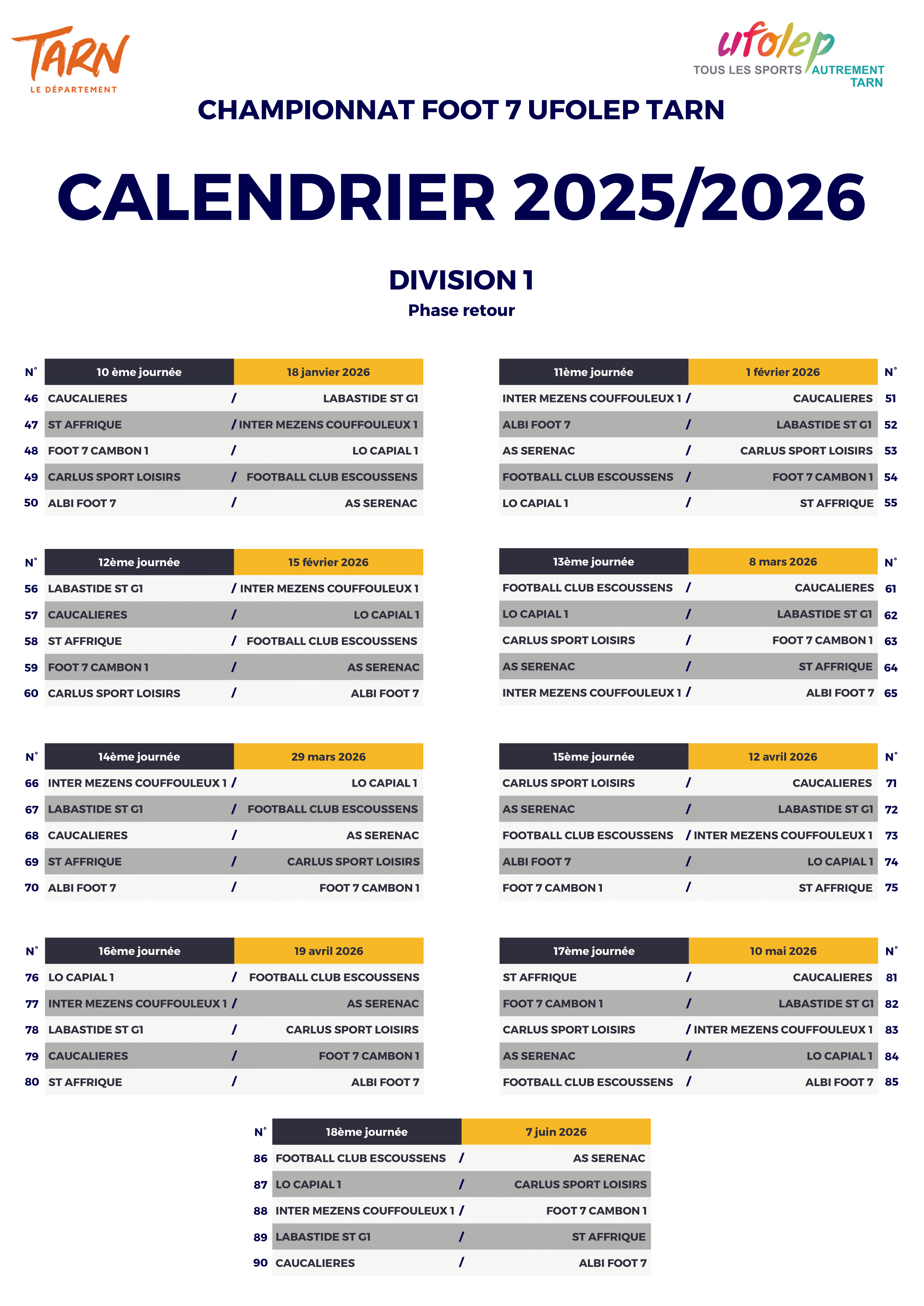 Partie 2 du Calendrier